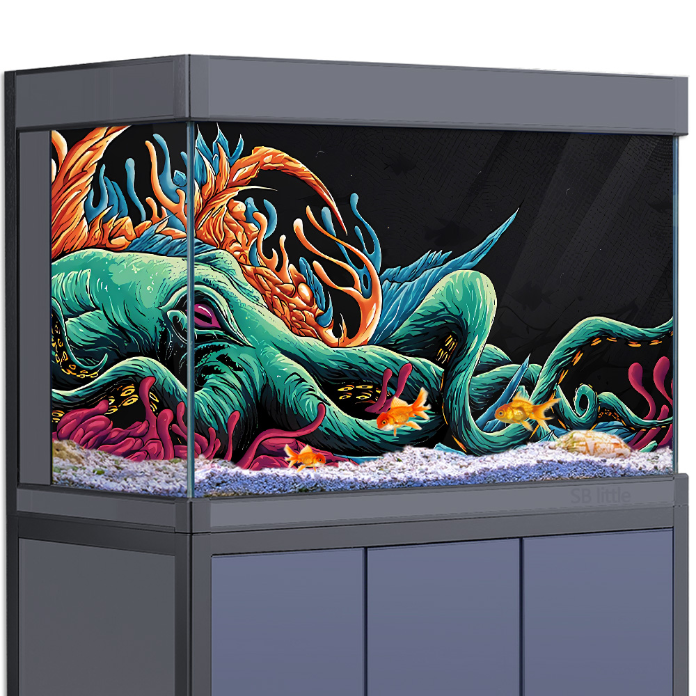 Aquarium Fish Monster - Pegatina de fondo de acuario, decoración