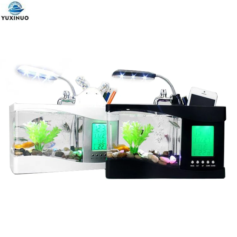 Aquarium Fish Electric - Mini Acuario de Escritorio USB con