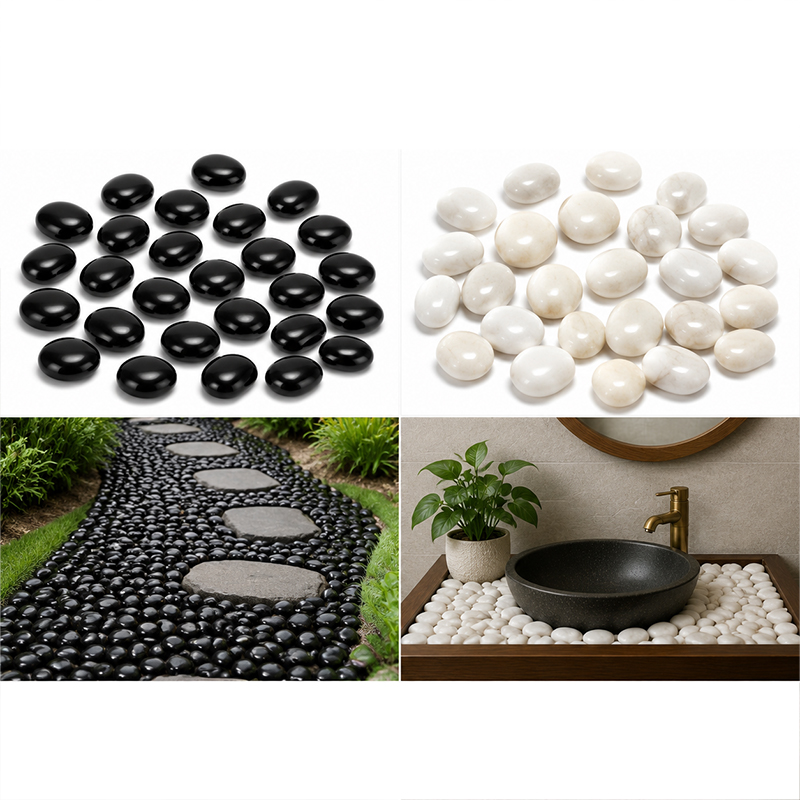 Aquarium Fish Types - Piedras de río pulidas blancas y