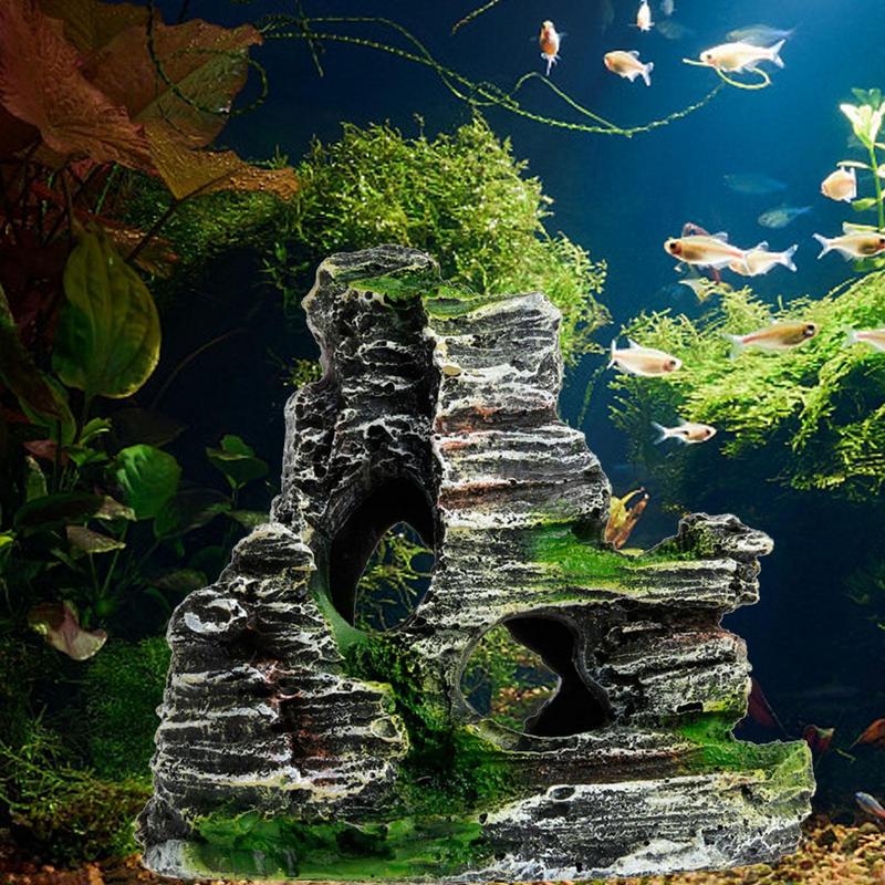Aquarium Fish Hideout - Decoración de piedra arenisca para acuario,
