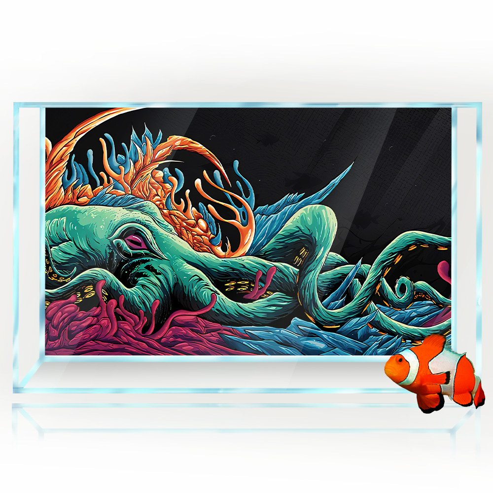 Pegatina de fondo de acuario,  - Aquarium Fish Monster reseña y precio