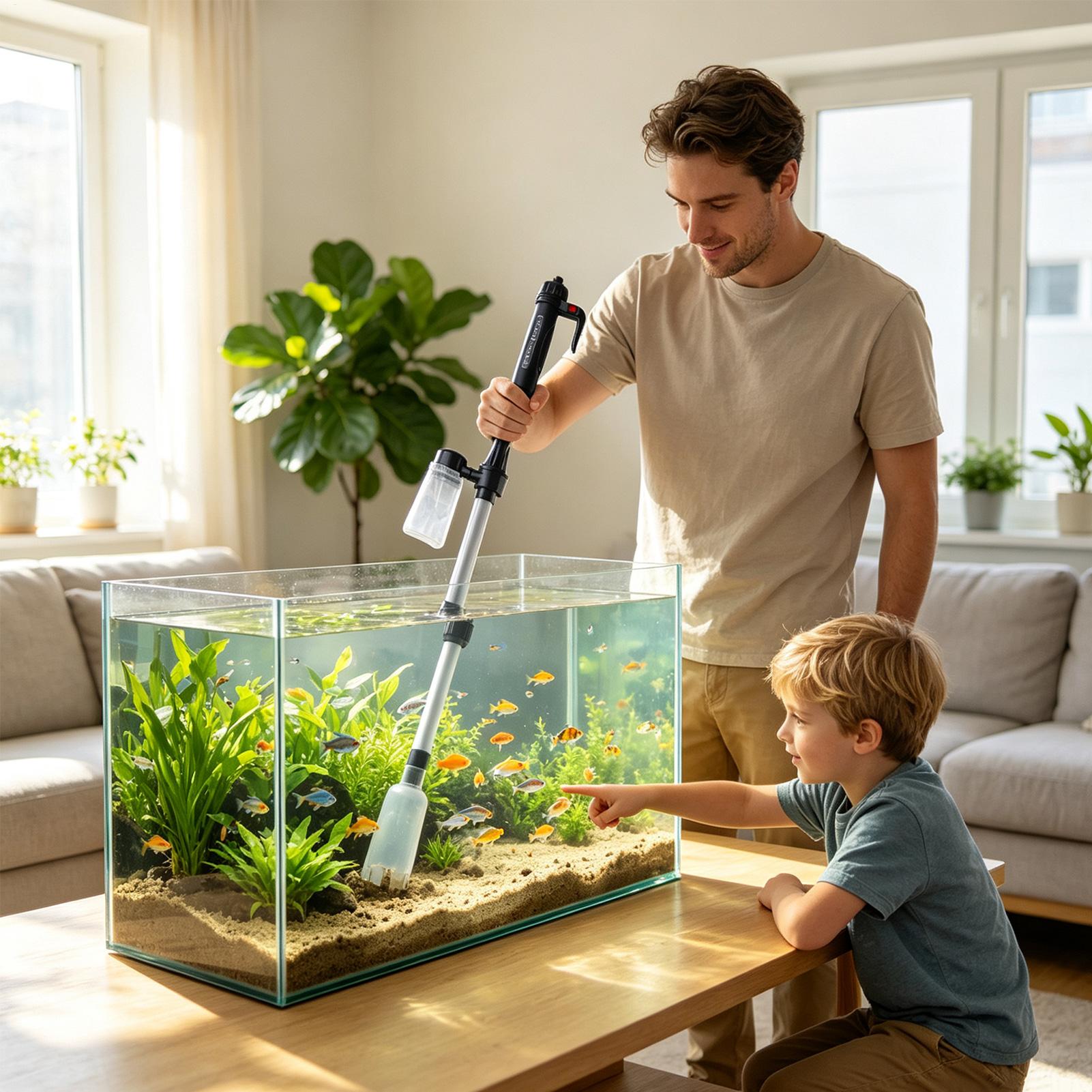 Aspiradora de grava para acuar - Aquarium Fish Electric reseña y precio